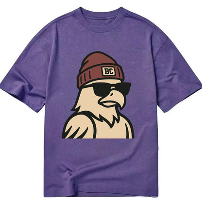 Chestnut Hill Eagle wearing Boston College beanie with BC patch - Classic T-shirt - Purple