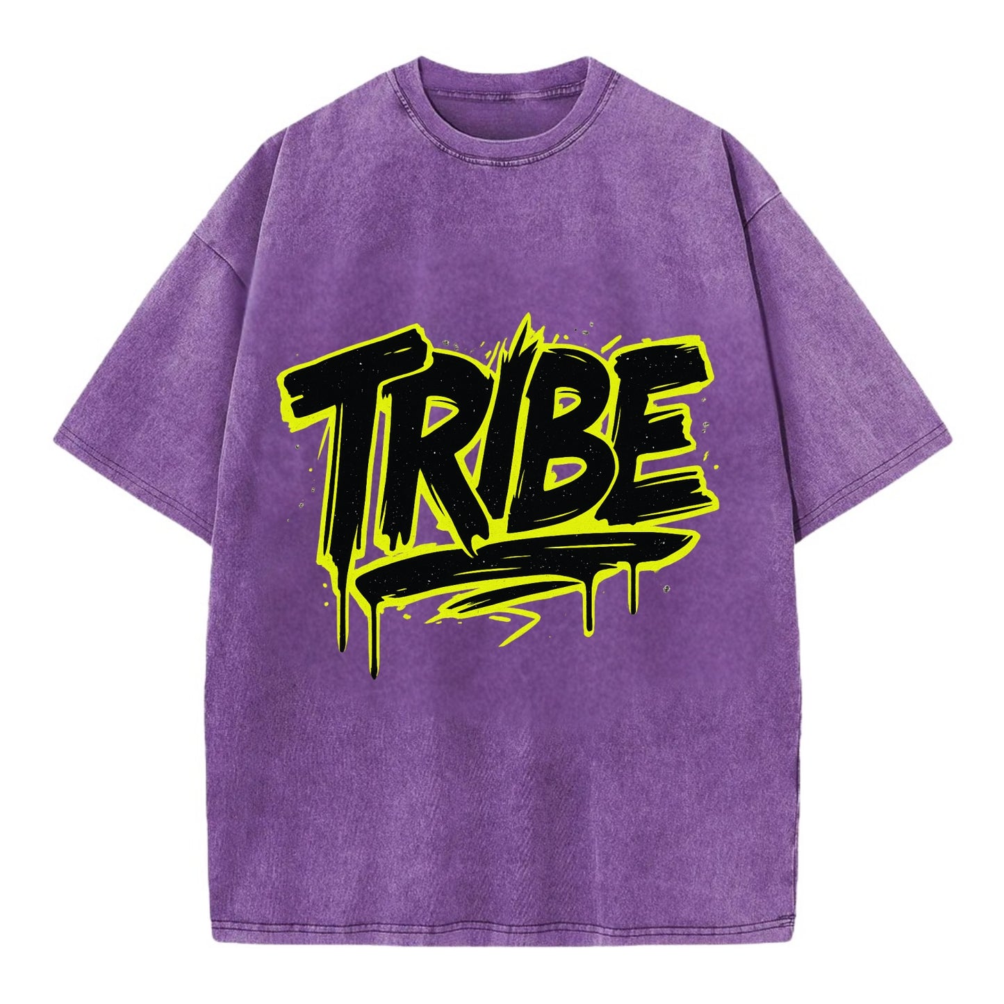 Bold typography design - "TRIBE" - your community, your group - Vintage T-shirt - Purple