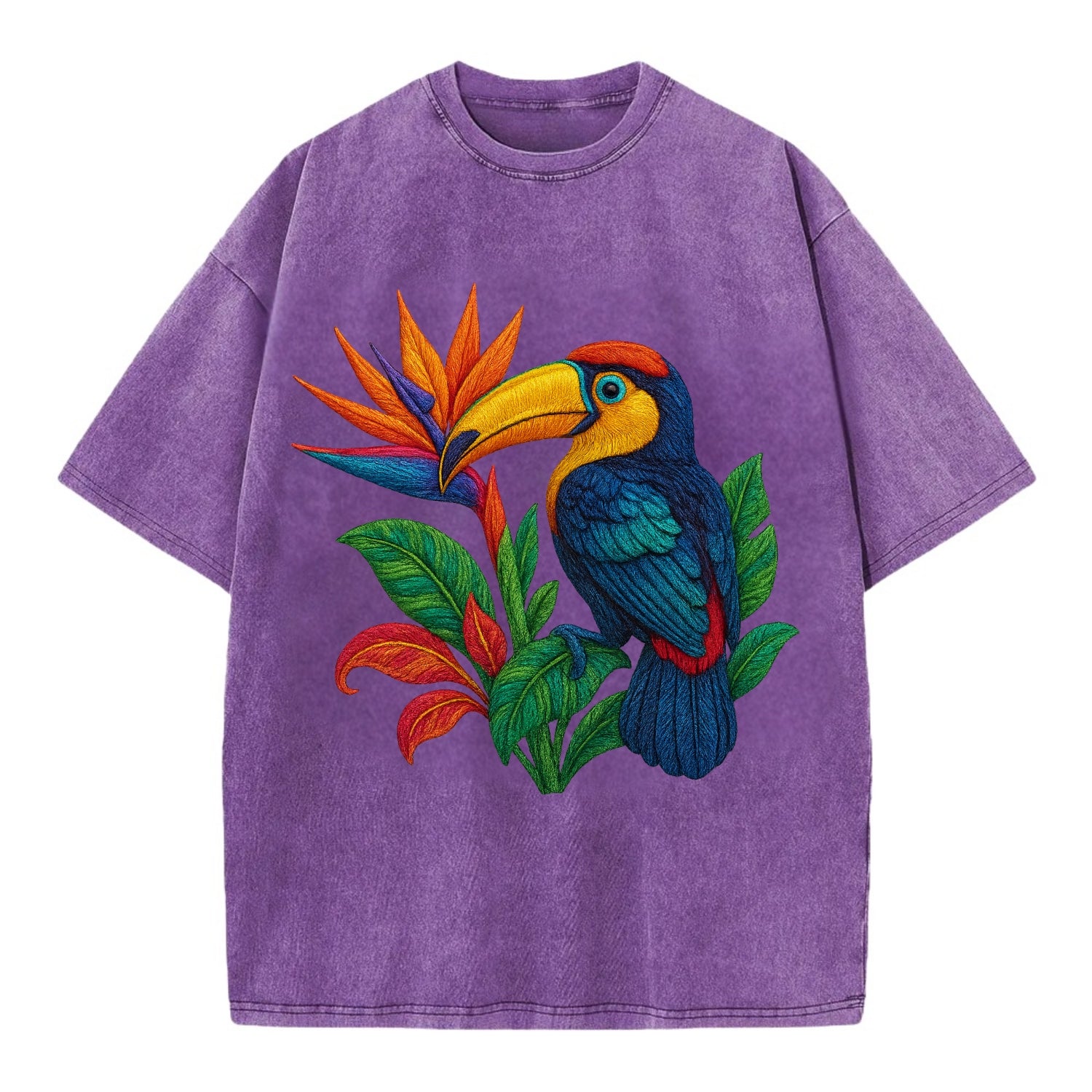 Toucan Paradise - Vintage T-shirt - Purple