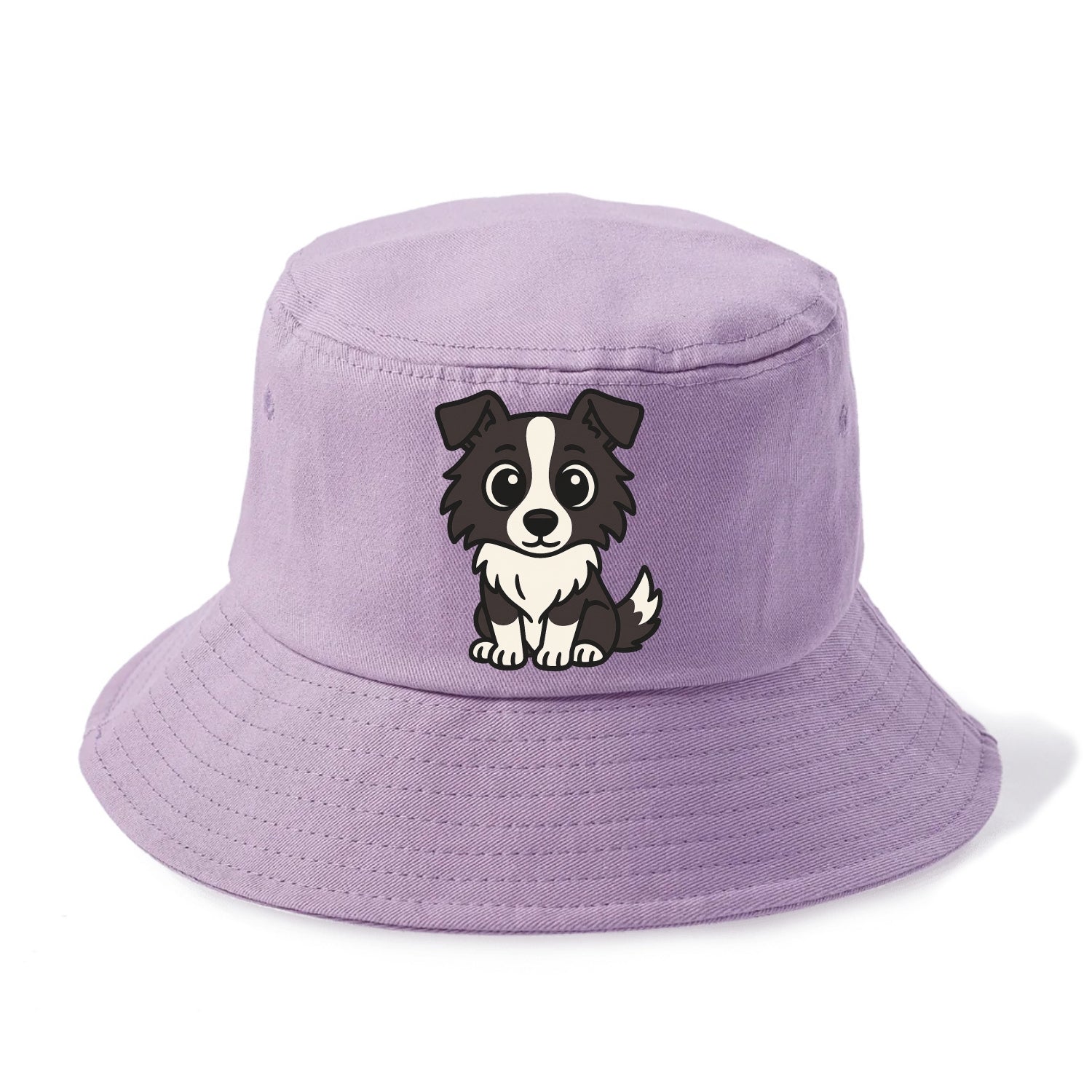 Border Collie - Intense stare sitting pose - Bucket Hat - Purple