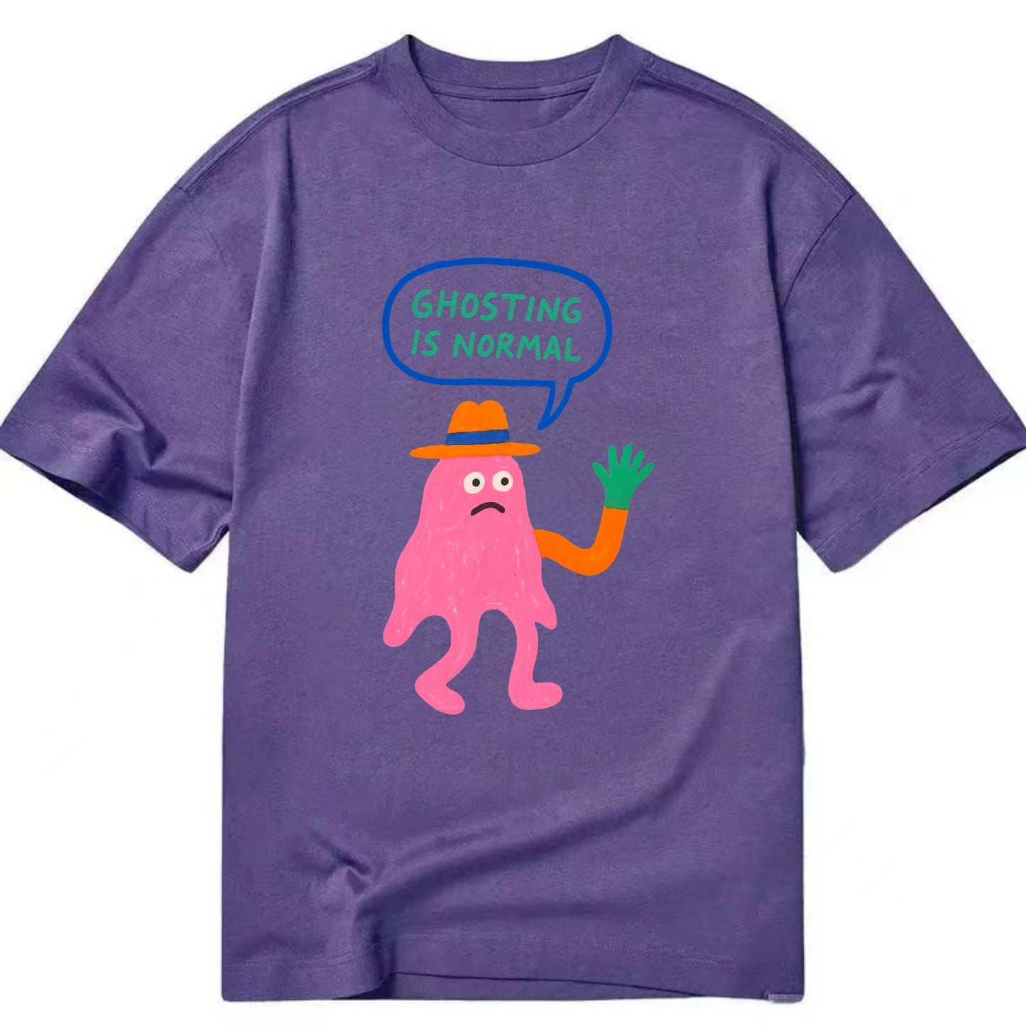 GHOSTING IS NORMAL | Transparent ghost texting - Classic T-shirt - Purple