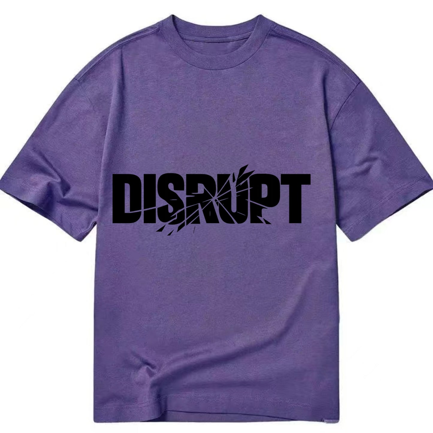 Bold typography design - "DISRUPT" - breaking patterns, changing game - Classic T-shirt - Purple