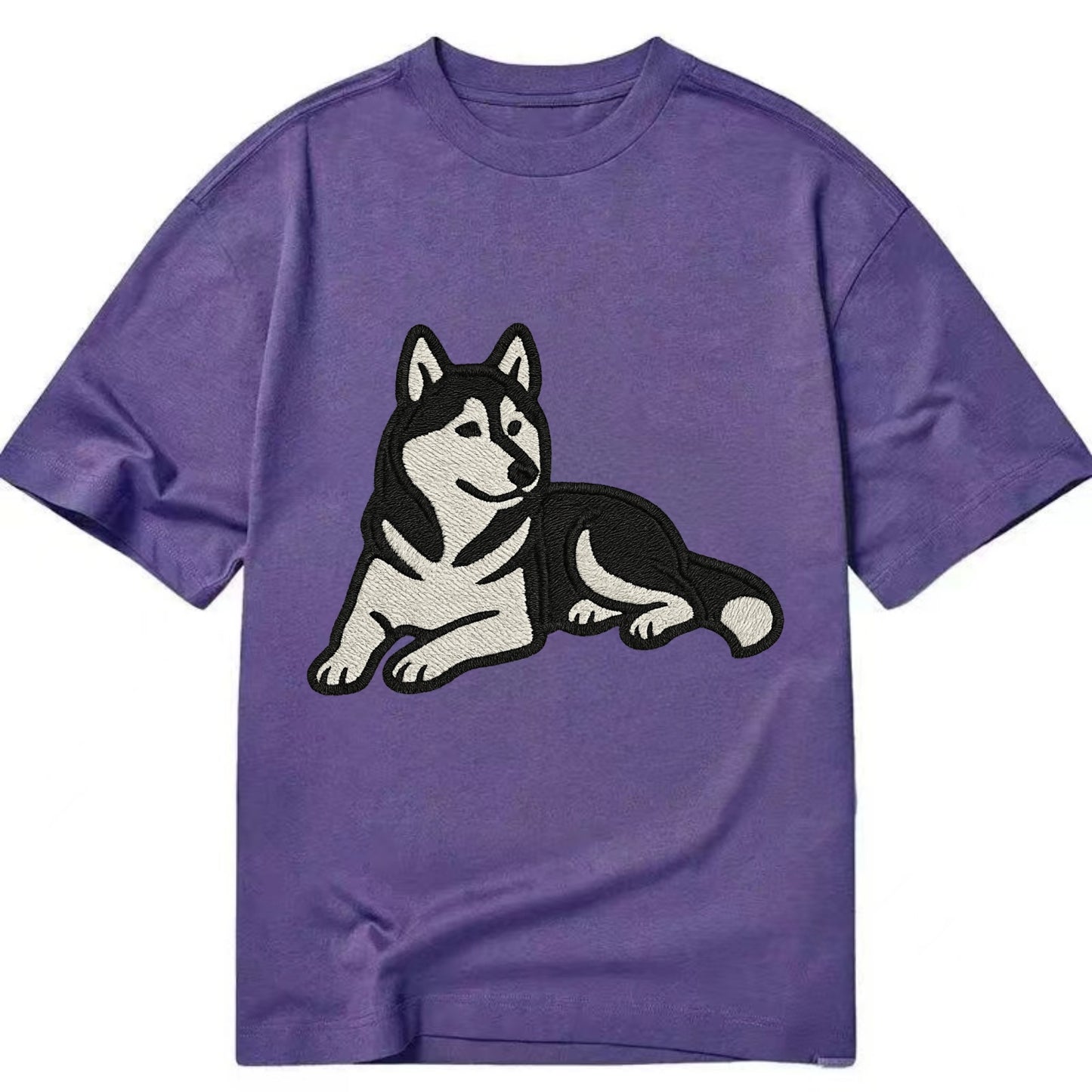 Siberian Husky - Black and white relaxed Classic T-shirt - Purple