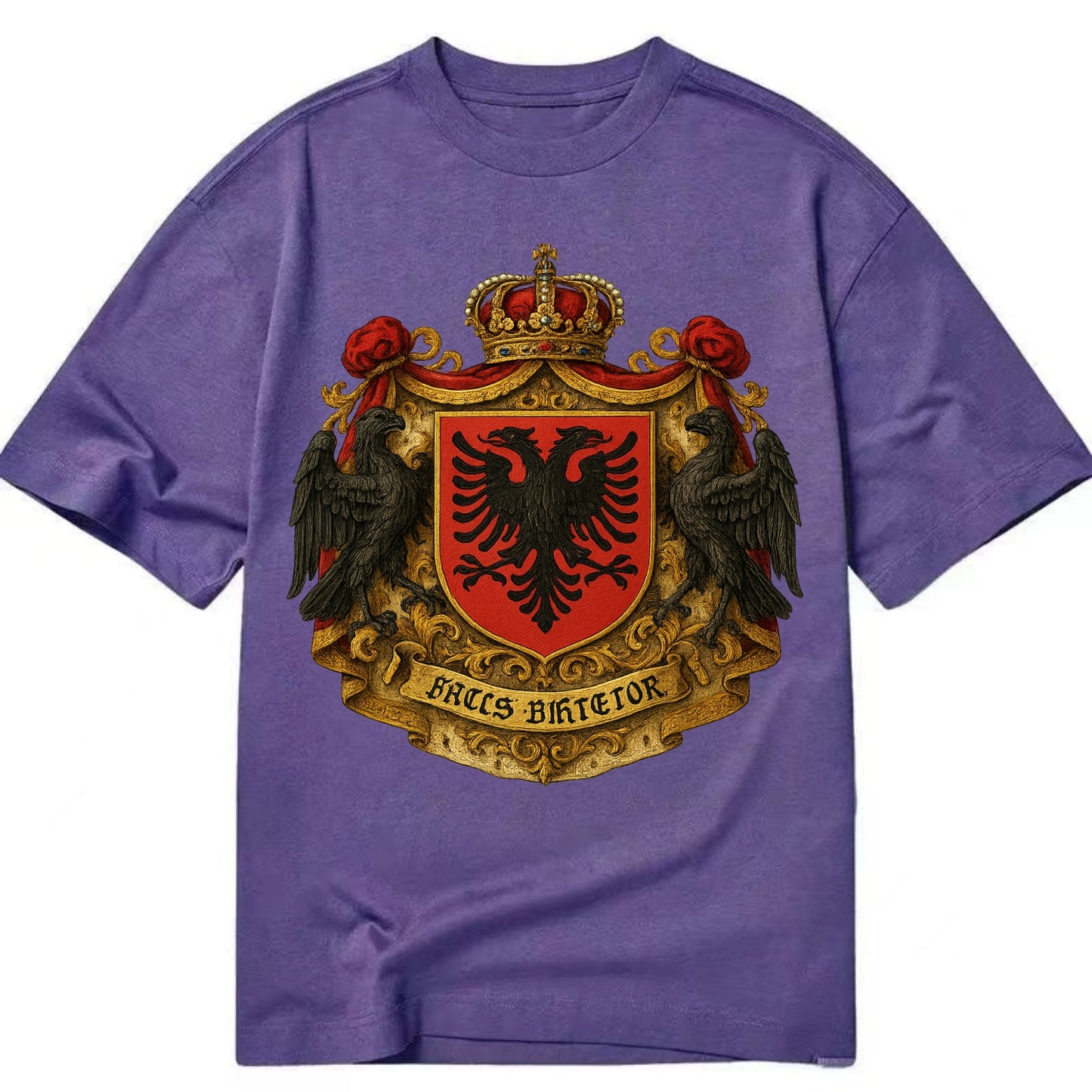 Albania Double Eagle Emblem  - Classic T-shirt - Purple