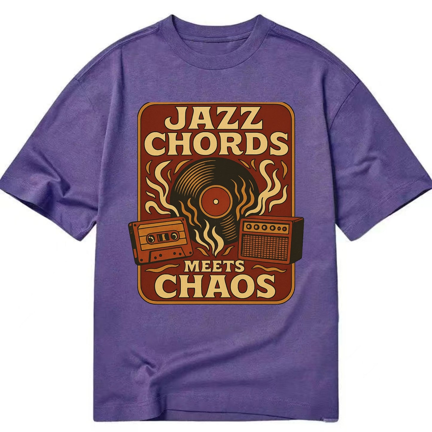 Jazz chords with hyperpop energy - "Jazz Meets Chaos" - unexpected fusion - Classic T-shirt - Purple