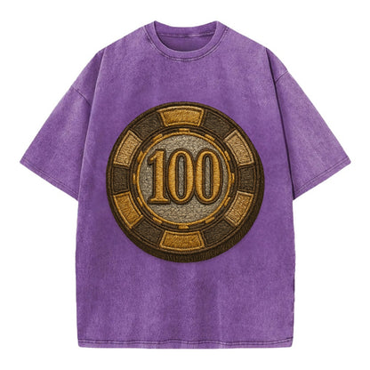 Poker Chip  - Vintage T-shirt - Purple