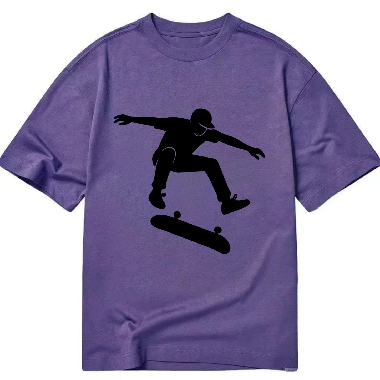 Skateboarder doing kickflip trick - Classic T-shirt - Purple