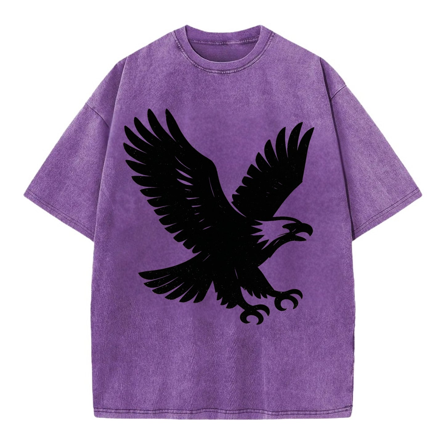 Eagle in flight - liberty and independence ink brushstrokes - Vintage T-shirt - Purple