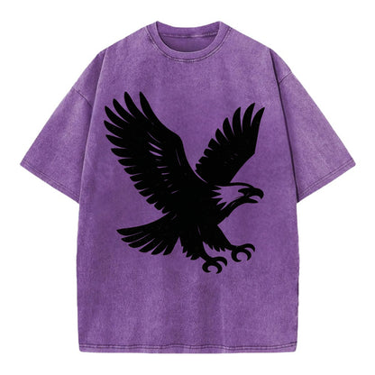 Eagle in flight - liberty and independence ink brushstrokes - Vintage T-shirt - Purple