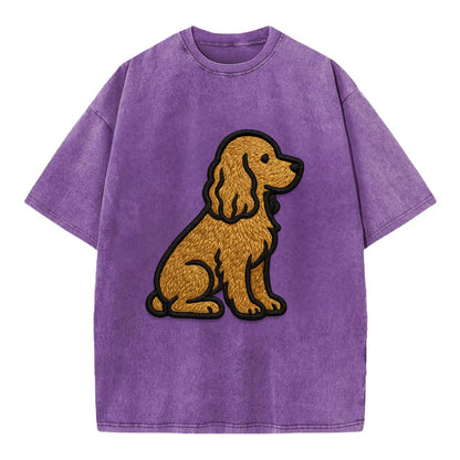 Cocker Spaniel - Contemporary spaniel de - Vintage T-shirt - Purple