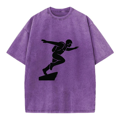 Base jumper launching off - Vintage T-shirt - Purple