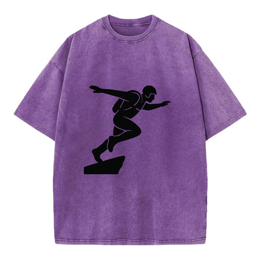 Base jumper launching off - Vintage T-shirt - Purple