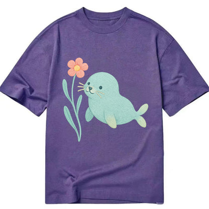 Mint Seal Pup - Classic T-shirt - Purple