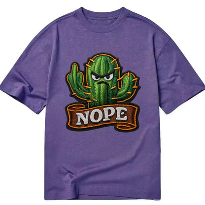 NOPE CACTUS - cactus with attitude in green , prickly personality - Classic T-shirt - Purple