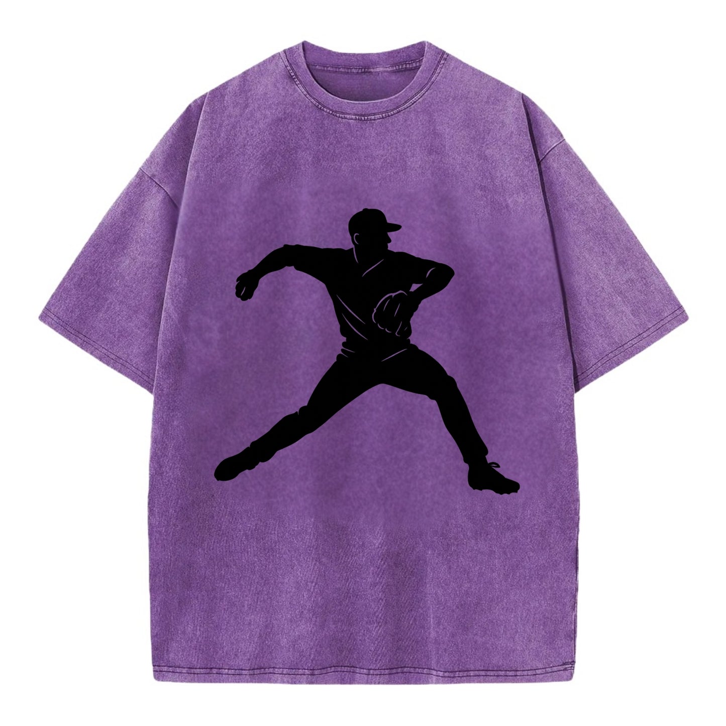 Baseball pitcher wind-up motion - Vintage T-shirt - Purple