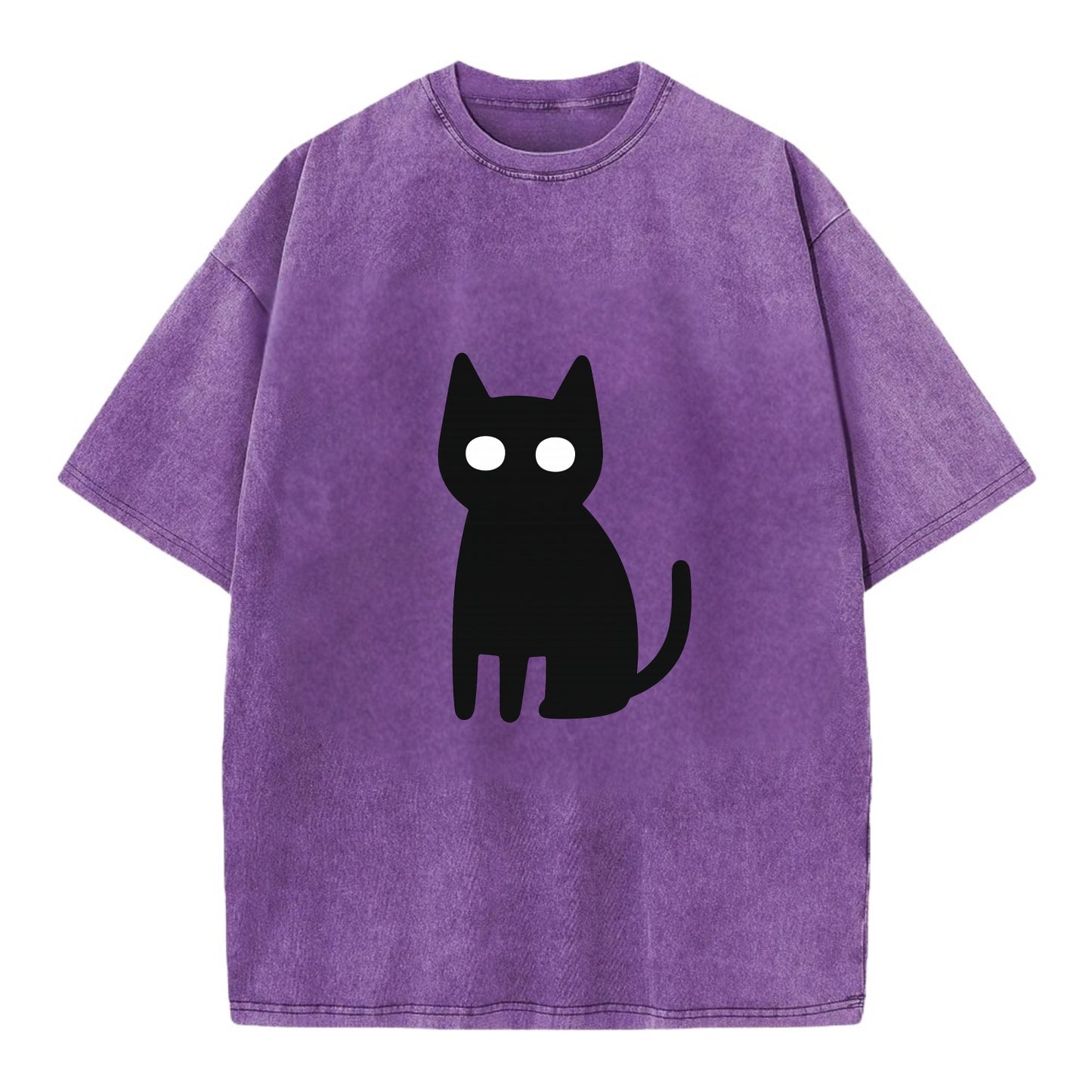 YOU MUST EMBRACE THE VOID | Black cat st - Vintage T-shirt - Purple