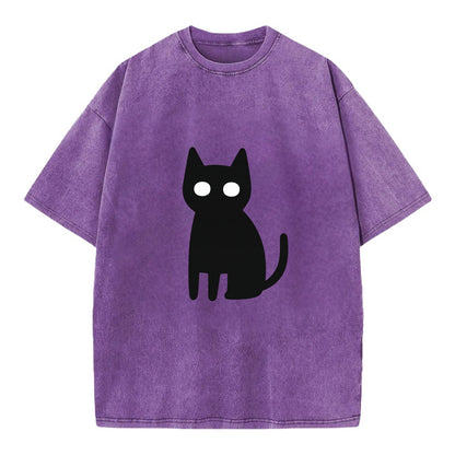 YOU MUST EMBRACE THE VOID | Black cat st - Vintage T-shirt - Purple