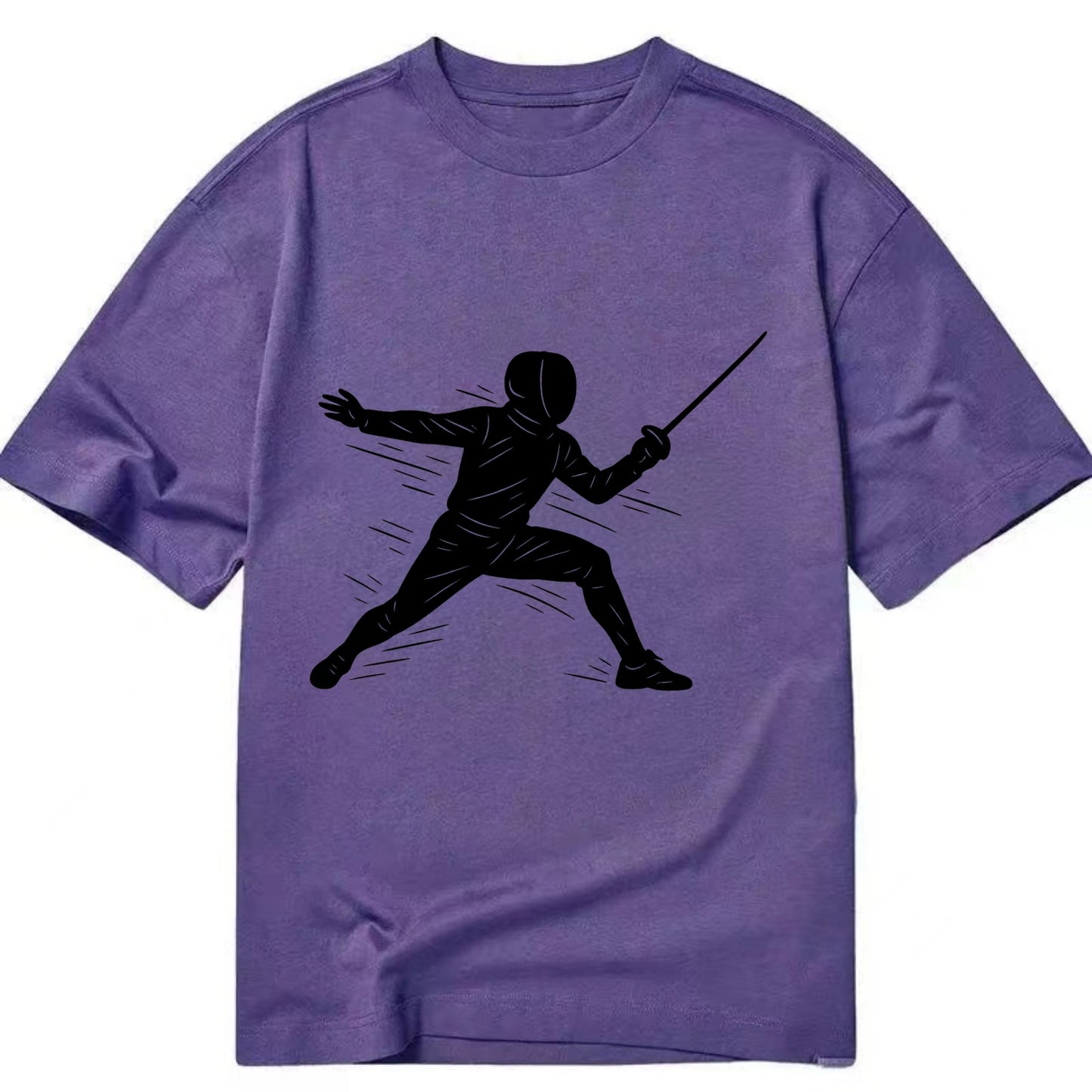 Fencer lunging attack position - Classic T-shirt - Purple