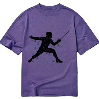 Fencer lunging attack position - Classic T-shirt - Purple