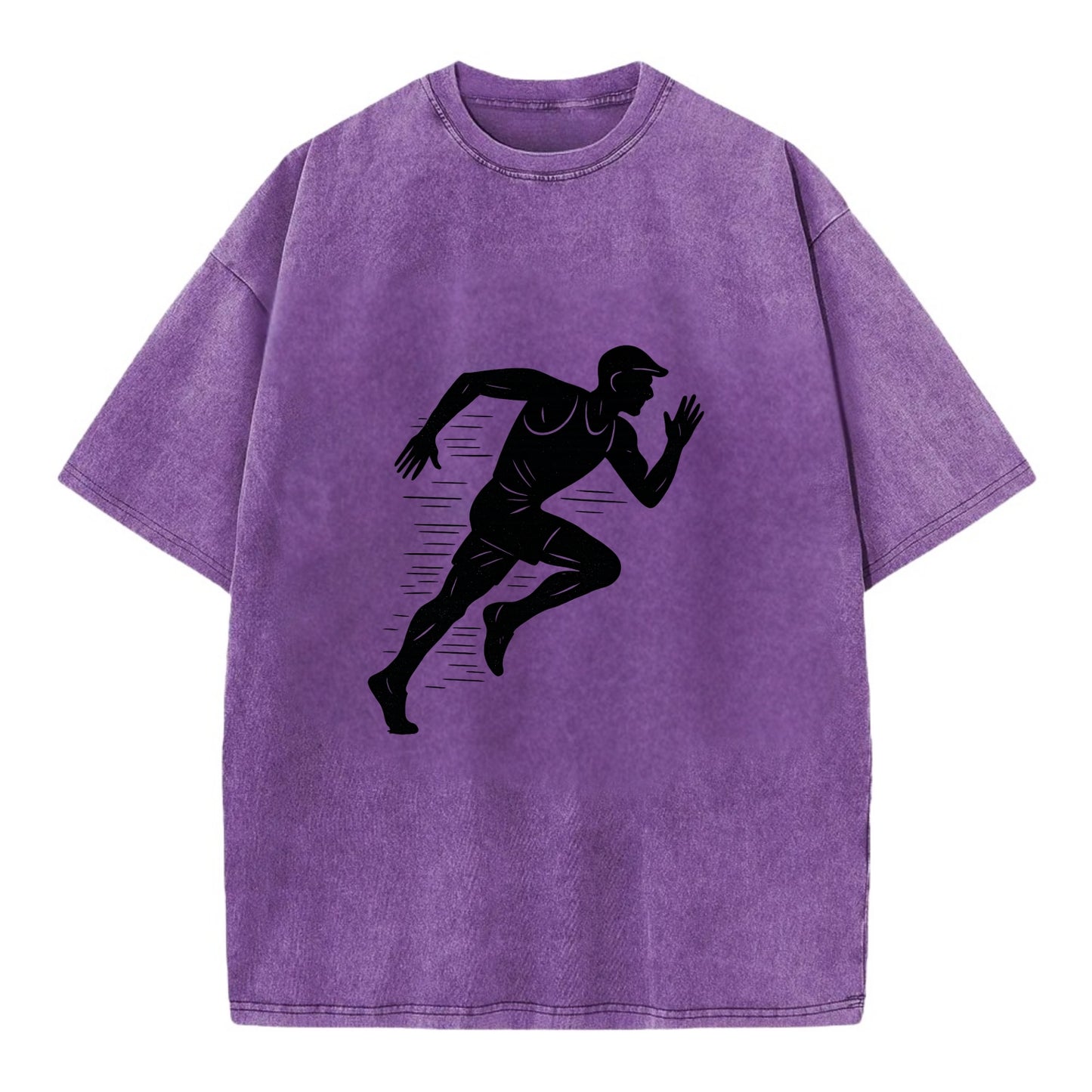 Runner in full stride sprinting - Vintage T-shirt - Purple