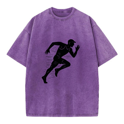Runner in full stride sprinting - Vintage T-shirt - Purple
