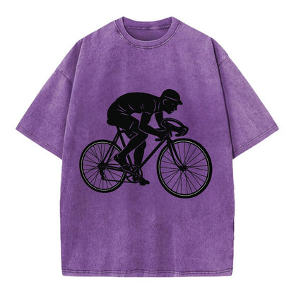 Cyclist sprinting in racing position - Vintage T-shirt - Purple