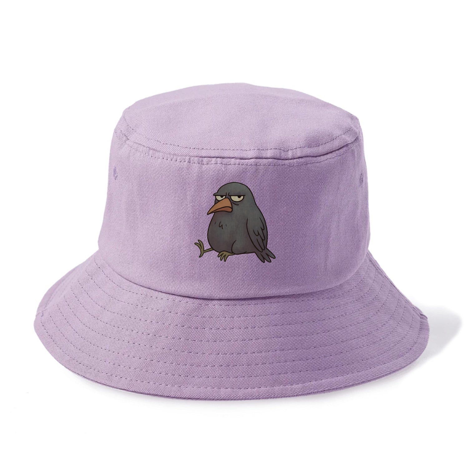 THE CROW JUDGES SILENTLY | Black crow with disapproving look - Bucket Hat - Purple