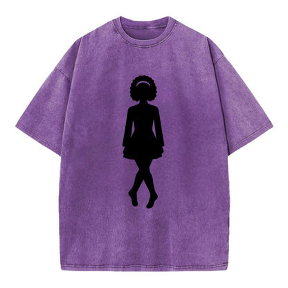 Irish step dancer traditional pose - Vintage T-shirt - Purple