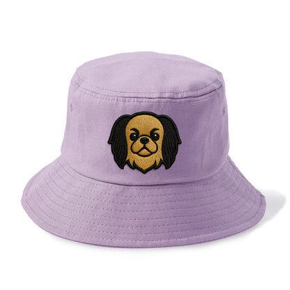 Japanese Chin - Modern flat-face logo wi - Bucket Hat - Purple