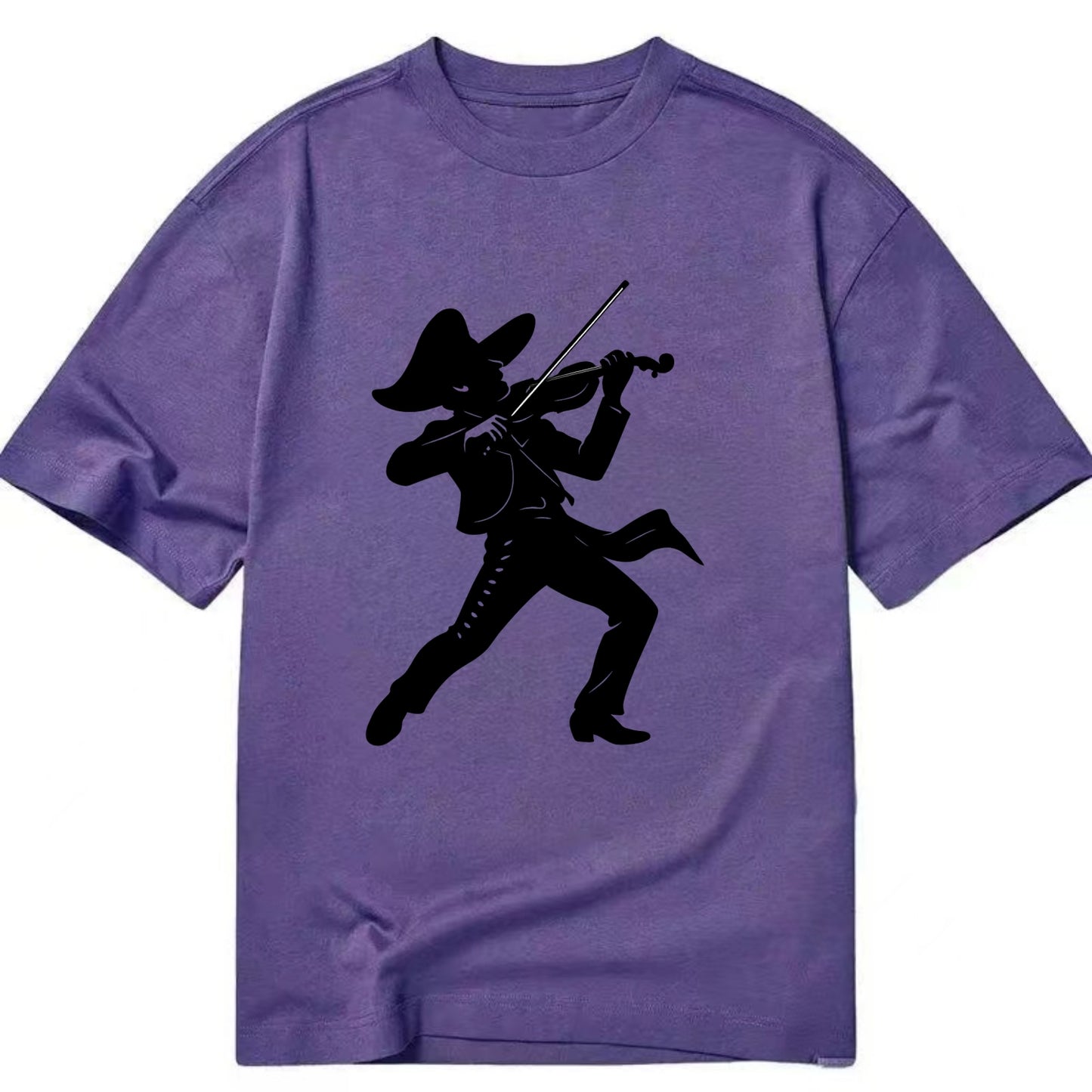Mariachi violinist passionate performance - Classic T-shirt - Purple