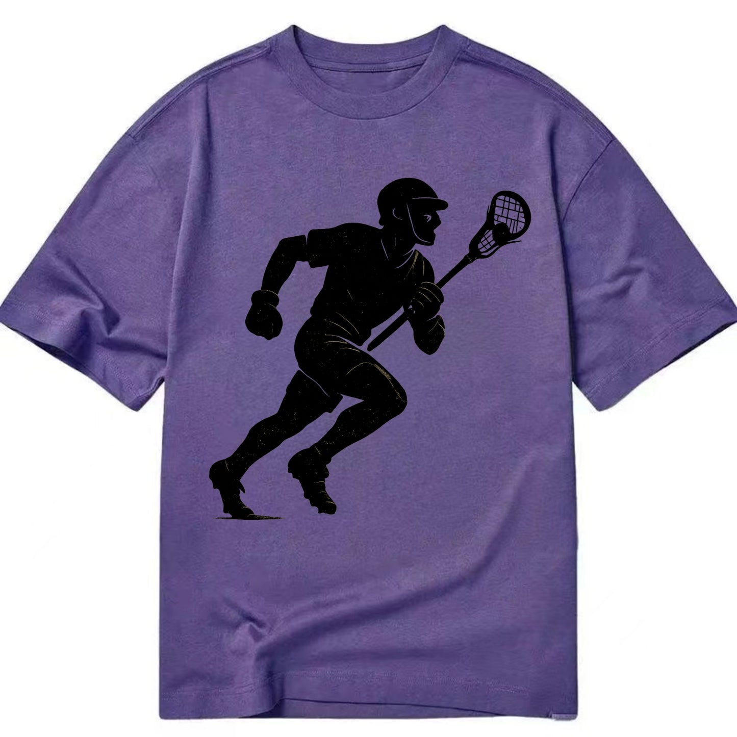 Lacrosse player cradling and running - Classic T-shirt - Purple