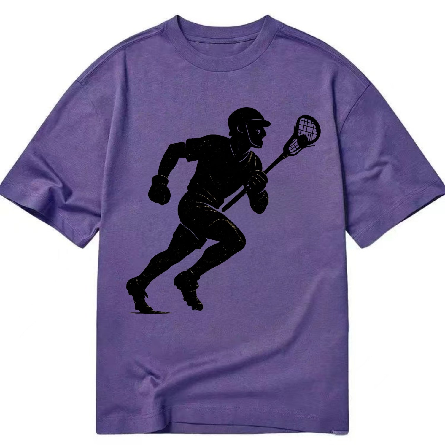 Lacrosse player cradling and running - Classic T-shirt - Purple