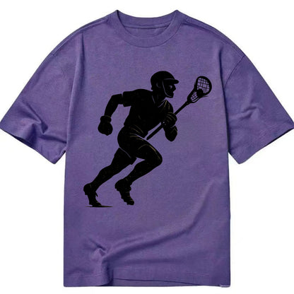Lacrosse player cradling and running - Classic T-shirt - Purple