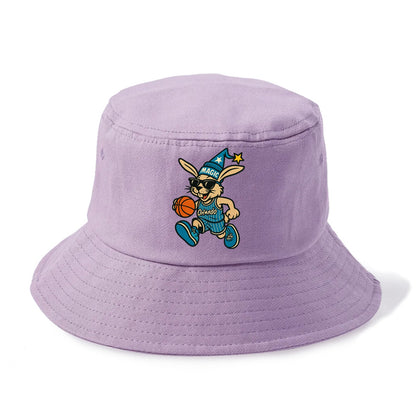 Orlando Rabbit wearing Magic blue and silver beanie with wizard hat and wayfarer - Bucket Hat - Purple