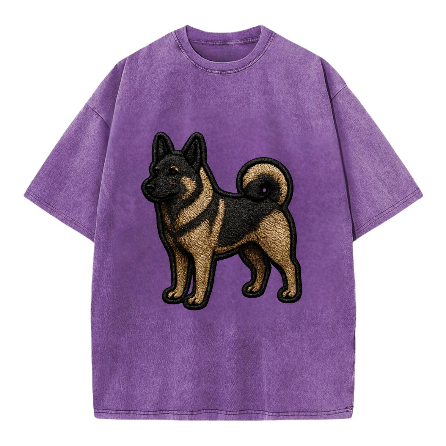 Norwegian Elkhound - Trendy Nordic desig - Vintage T-shirt - Purple