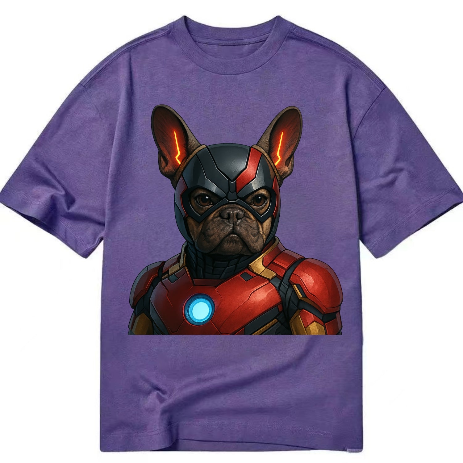 French Bulldog Iron Man  - Classic T-shirt - Purple