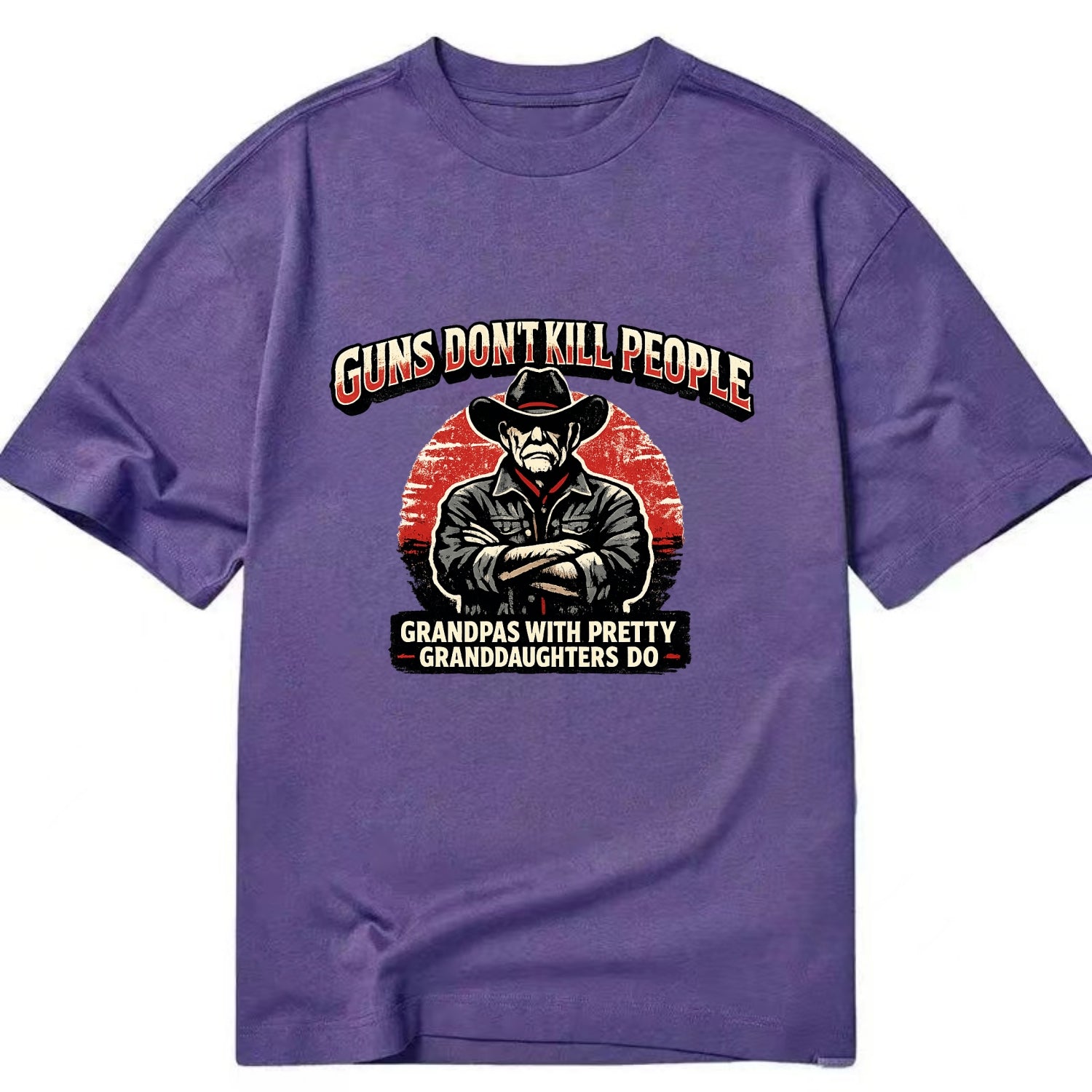 Grandpas Pretty Granddaughters - Cowboy - Classic T-shirt - Purple