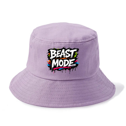 Bold typography design - "BEAST MODE" - intense workout, maximum effort - Bucket Hat - Purple