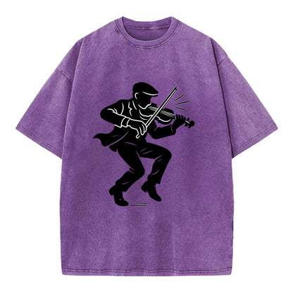Irish folk musician traditional jig - Vintage T-shirt - Purple