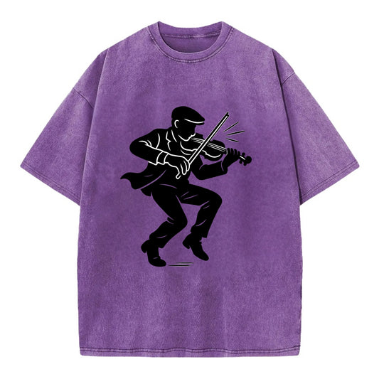 Irish folk musician traditional jig - Vintage T-shirt - Purple