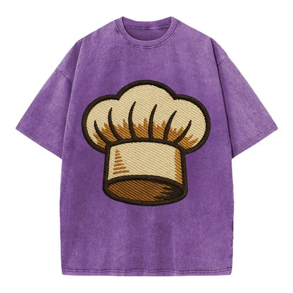 Chef Hat  - Vintage T-shirt - Purple