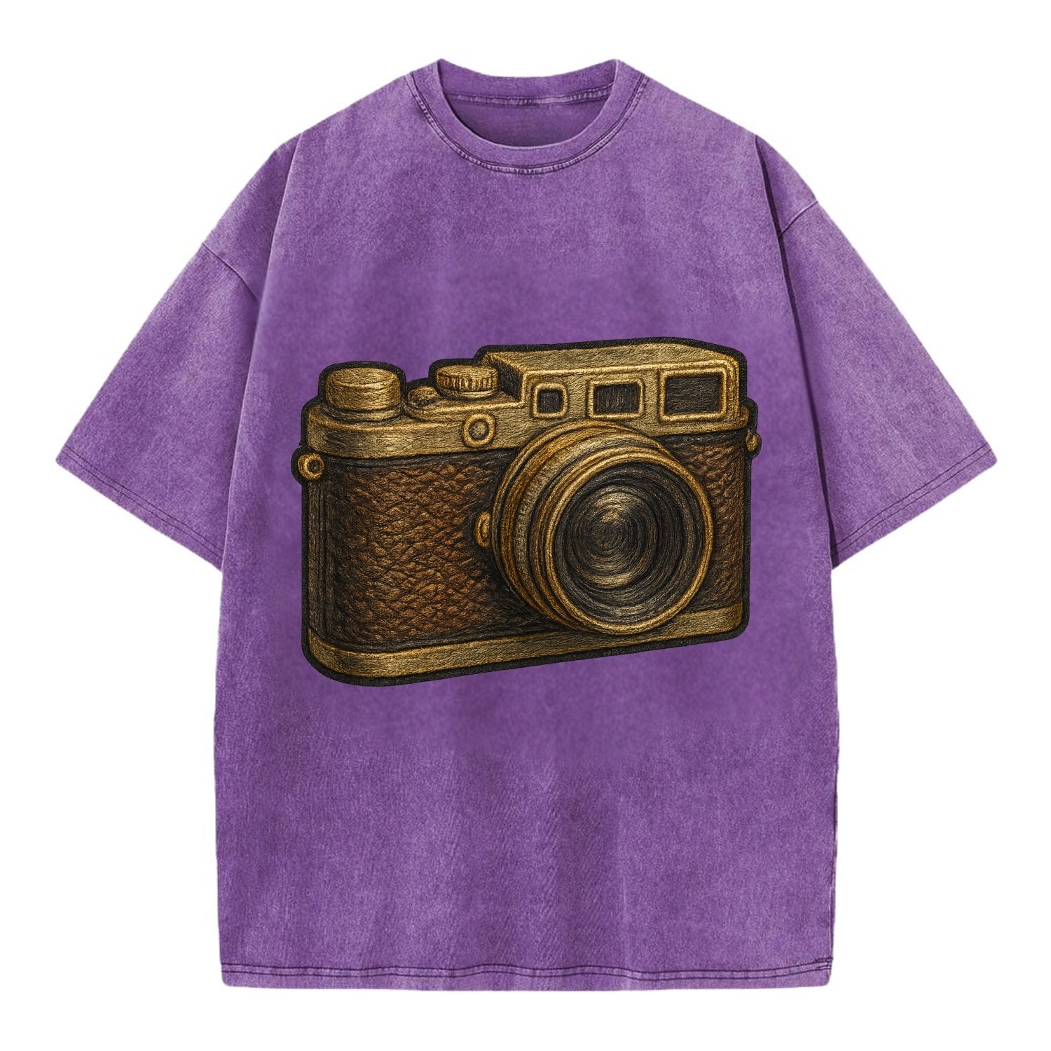 Film Camera  - Vintage T-shirt - Purple