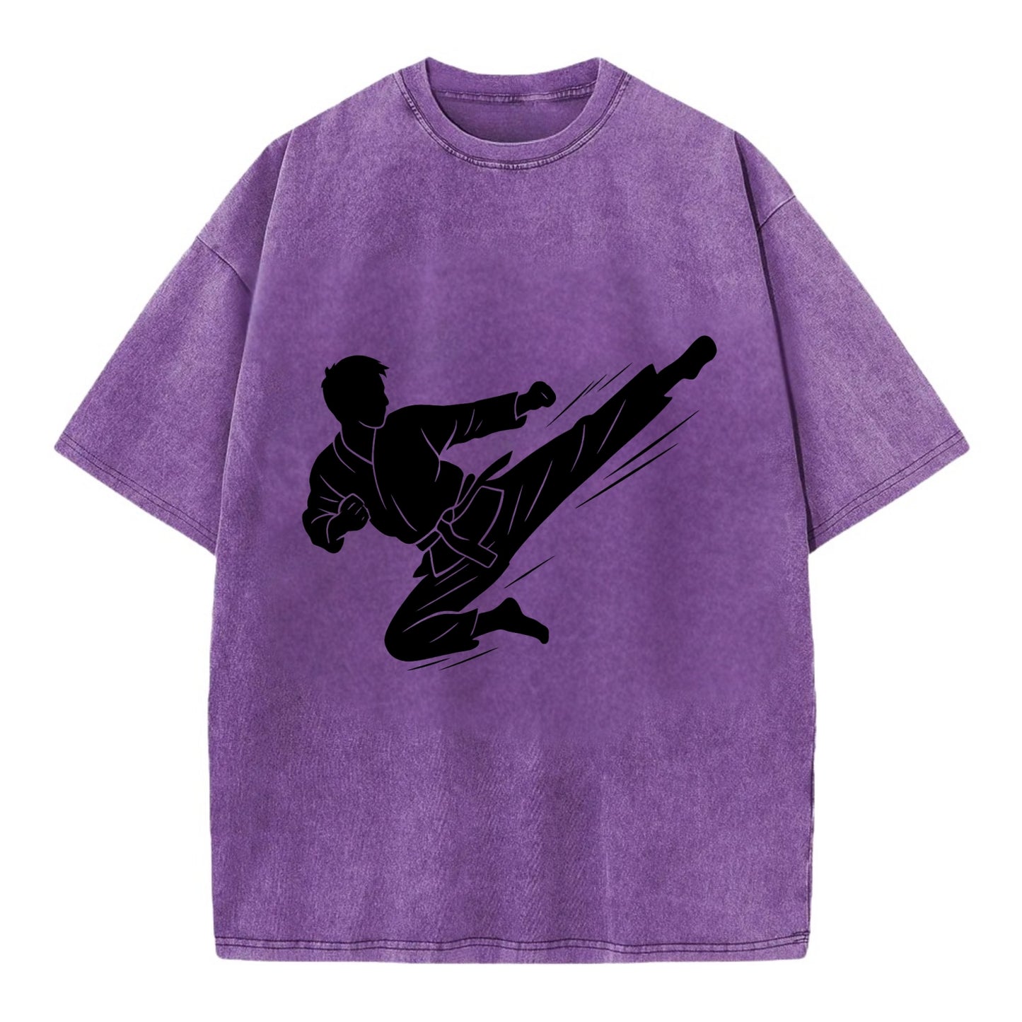Korean taekwondo flying kick - Vintage T-shirt - Purple