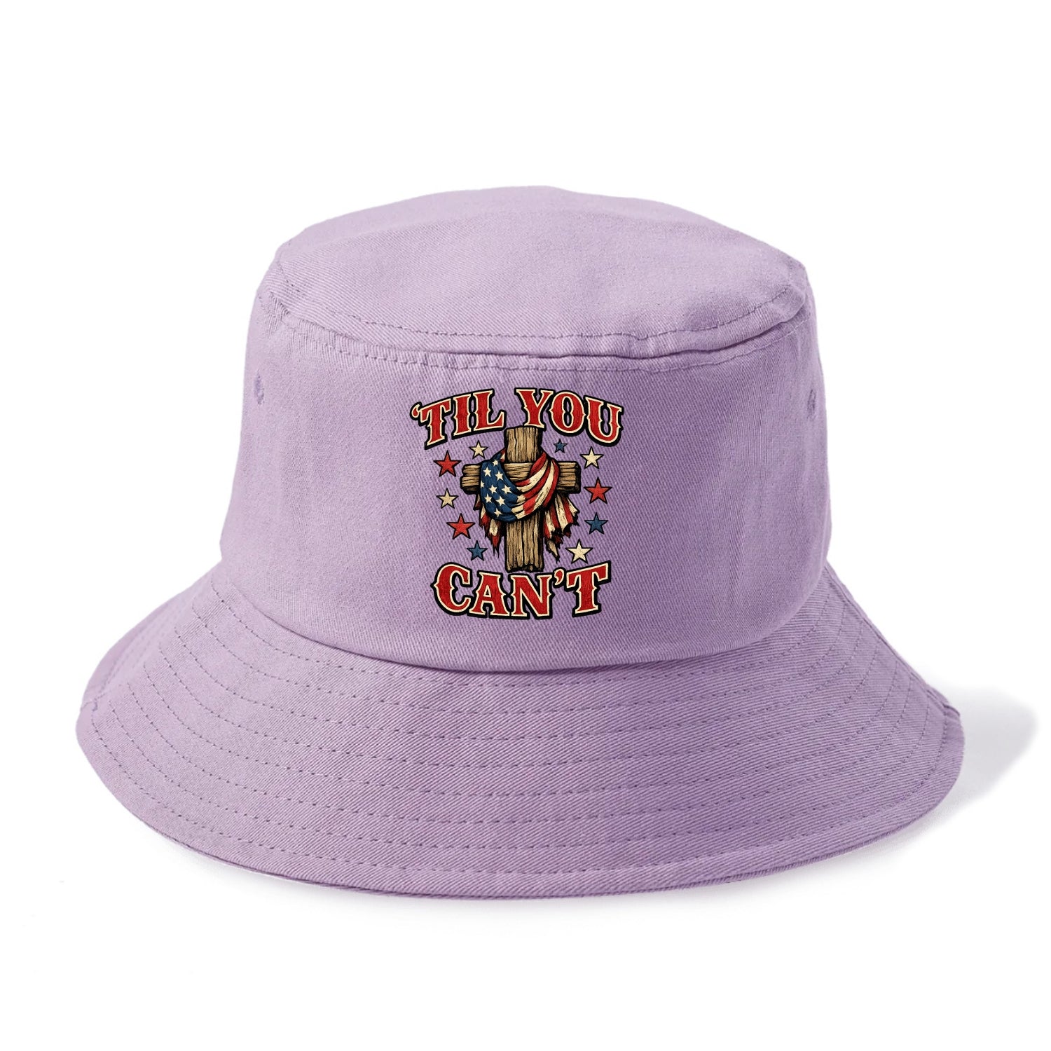 Til You Cant - Flag Cross - Bucket Hat - Purple