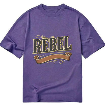 Bold typography design - "REBEL" - nonconformist, rule breaker, independent - Classic T-shirt - Purple