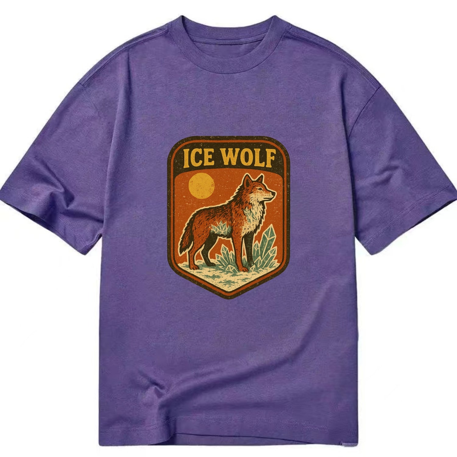 Ice Wolf Crystal  - Classic T-shirt - Purple