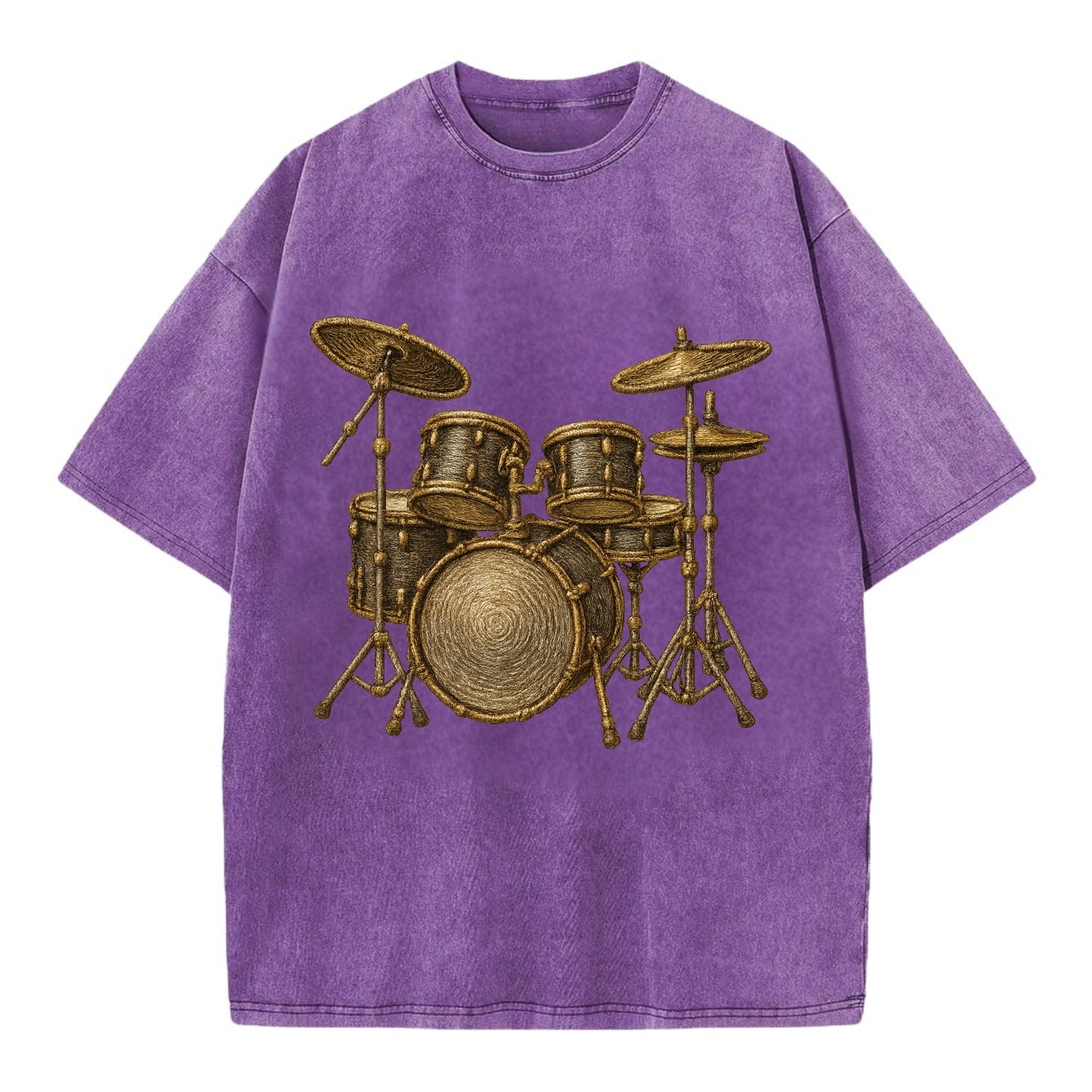 Drum Kit  - Vintage T-shirt - Purple
