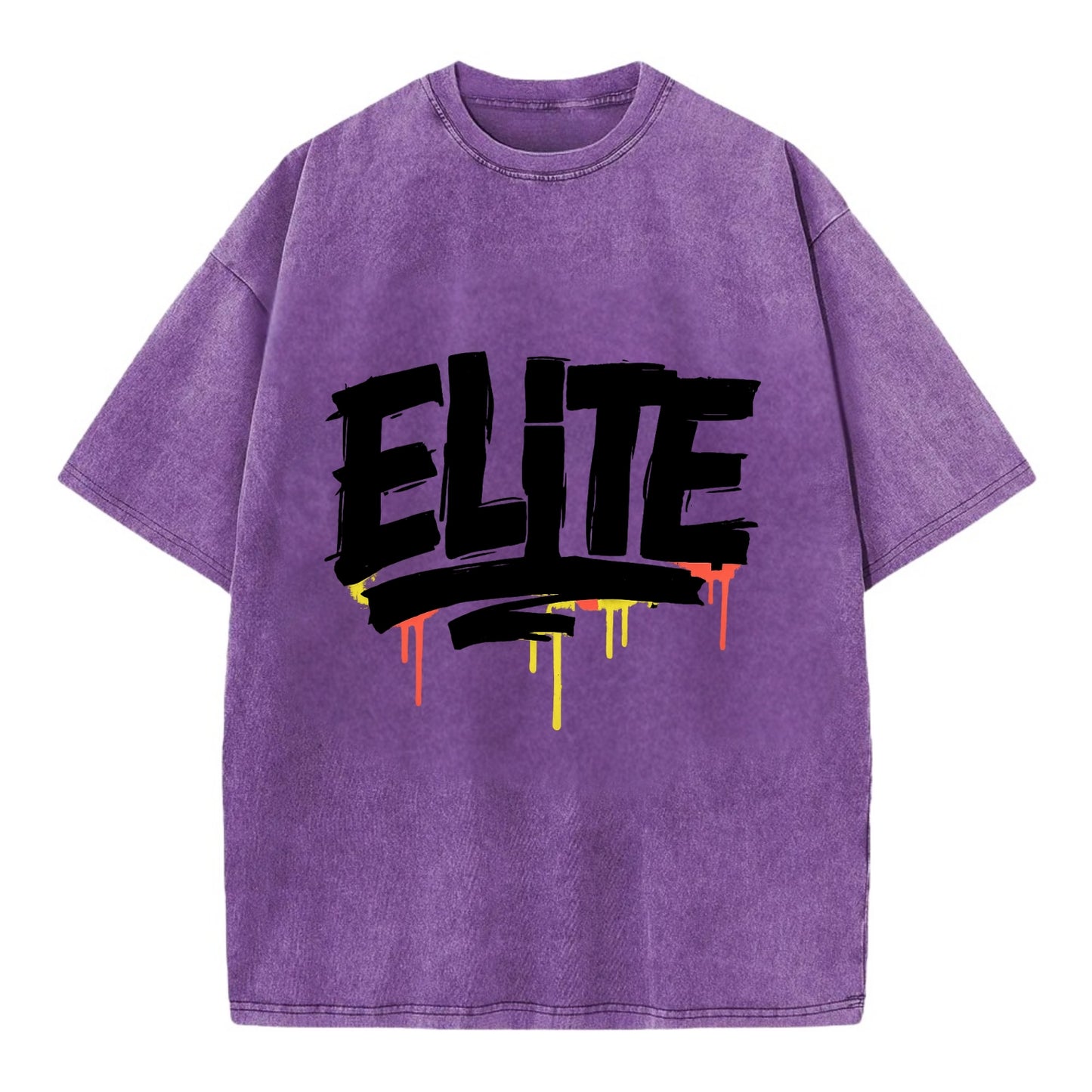 Bold typography design - "ELITE" - top tier, highest level - Vintage T-shirt - Purple