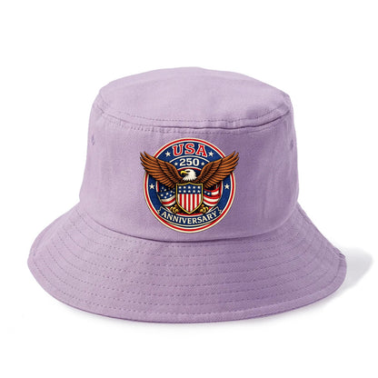 Usa 250 Anniversary Eagle Shield Emblem - Bucket Hat - Purple