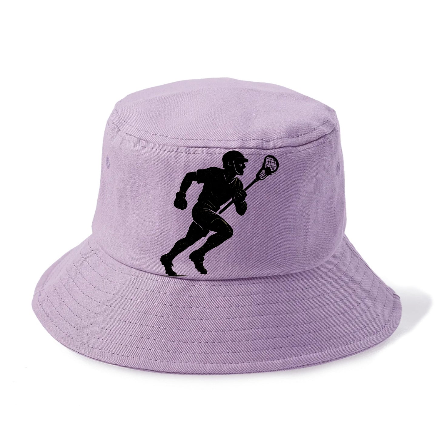 Lacrosse player cradling and running - Bucket Hat - Purple